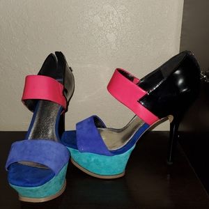 Colorblock heels
